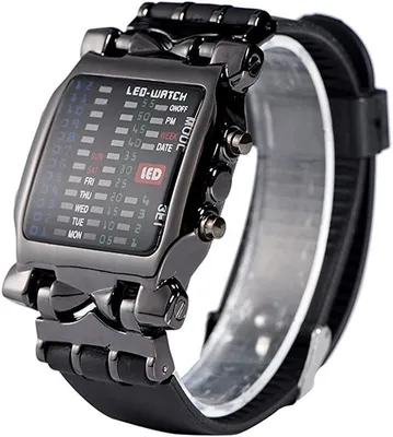 Produktbild von Mechanische Armbanduhr mit Binäranzeige, LED, elektronisch, Kalender und wasserdicht.