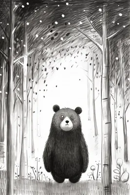 Image de Affiche 30 x 45 cm Ours curieux
