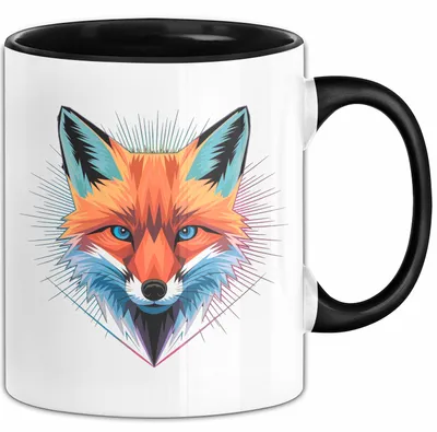 Produktbild von Fuchs Tierliebhaber Tasse Geschenk Lustige Geschenkidee Spruch (Schwarz)