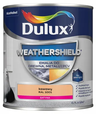 Productafbeelding van Acrylaatverf, geschikt voor buitengebruik, weersbestendig, voor hout/metaal/PVC, zijdeglans, RAL 1001 (koffiekleur), 0,7 liter
