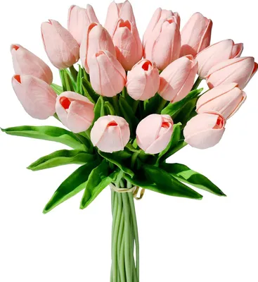 Produktbild von Künstliche Tulpenblumen aus Seide, 34,3 cm, für Muttertag, Ostern, Valentinstag, Geschenke in Großpackung, Dekoration für Zuhause, Küche, Hochzeit, 12 Stück
