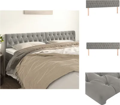 Produktbild von vidaXL Kopfteile 2 Stk. Hellgrau 100x7x78/88 cm Samt -  Kopf- & Fußenden