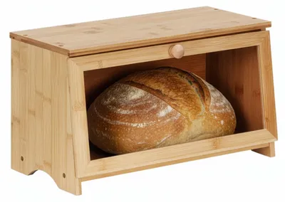 Productafbeelding van Broodtrommel Voor Op Het Aanrecht - Broodmand - Metaal - Bamboe Deksel - Naturel - 20 X 40 X 23 CM, AI-gegenereerde afbeelding