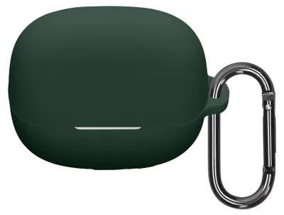 Produktbild von kwmobile Schutzhülle für Xiaomi Buds 5 Pro Hülle - TPU Silikon Case für Kopfhörer Ladecase - stoßfestes Cover mit Karabiner - Dunkelgrün