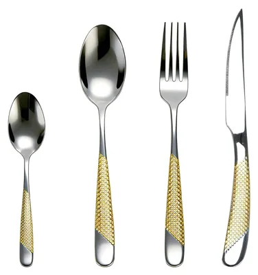 Produktbild von 24-teiliges Golden Besteckset aus Edelstahl