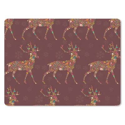 Produktbild von MuchoWow® Mauspad Mousepad Hirsche - Muster - Farben 23x19 cm - Mousepads - Maus Mat - Pad - Mausunterlage - Schreibtischunterlage - Mauspad