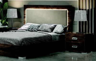 Image de Lit d'hôtel, lit rembourré, lit double, cadre de lit en bois, 160 x 200 cm, chambre à coucher