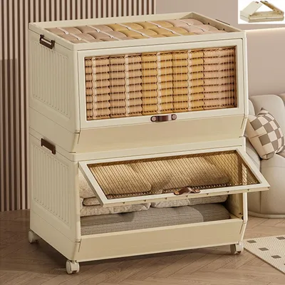 Obrázok produktu pre Skladacie úložné boxy s vekom a kolieskami