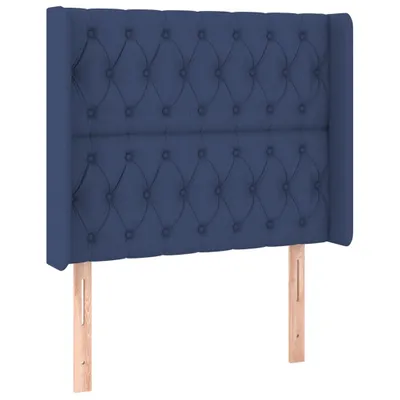 Produktbild von vidaXL Kopfteil mit Ohren Blau 103x16x118/128 cm Stoff