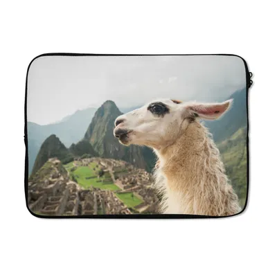 Produktbild von MuchoWow® Laptop Hülle 14 ZollLama - Machu Picchu - Weiß Laptoptasche - Laptoptasche - Stoßsicher - Schutzhaube