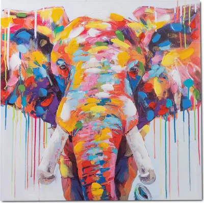 Produktbild von Wandbild, Wandeko auf Leinwand COLORS Elefant 60x60cm bunt Formano WA