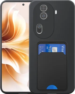 Immagine prodotto di Adatto per Oppo Reno 11 Pro Custodia per telefono con supporto per schede in TPU - Custodia flessibile in silicone TPU con slot per schede - Nero - Smartphonics