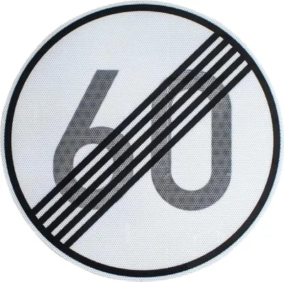 Produktbild von Original RA2 Verkehrszeichen Nr. 278-60 ENDE 60 km/h RSA-21 RAL StVO Verkehrsschild Straßenschild Schild Schilder Temposchild Baustellenschild 600 mm