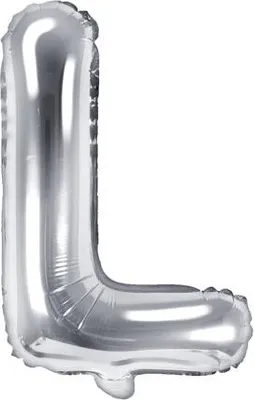 Obrázok produktu pre Fóliový balón písmeno "L", 35 cm, strieborný (1 balenie / 50 kusov)