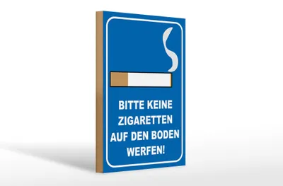 Produktbild von Holzschild Hinweis 20x30cm bitte keine Zigaretten