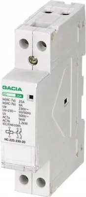 A white electrical component, likely a relay or circuit breaker, is shown against a white background.