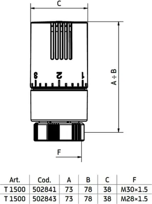 Obrázok produktu pre Termostatická hlavica Ivar T 1500 : T 1500 Verzia: T 1500