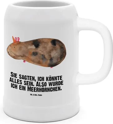 Produktbild von Mr. & Mrs. Panda Krug Einhorn Meerschweinchen - Weiß - Geschenk, Seidel, Meerschwein, Humpen, Bier, Bierhumpen, Meerhörnchen, Unicorn, Einhörner, Deko, Steingutkrug