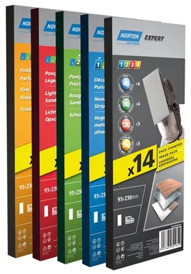 Produktbild von Norton Expert Schleifpapier 93x230mm K40 14er VE Ungelocht zum Einspannen