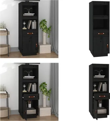 Produktbild von vidaXL Highboard Schwarz 34x40x108,5 cm Massivholz Kiefer - Highboard - Highboards - Highboard Holz - Sideboard