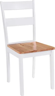 Image de vidaXL Chaises de salle à manger 4 pcs. Blanc Bois massif Hévéa