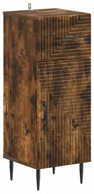 Image de Armoire de rangement pour salle de bain HAARLEM, en chêne fumé