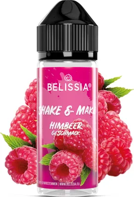 Produktbild von Belissia Shake and Make Himbeere - 10ml hochdosiertes Lebensmittelaroma + 120ml Schüttelflasche - Für Backen, Speisen, Getränke, Shake, DIY & Raumduft