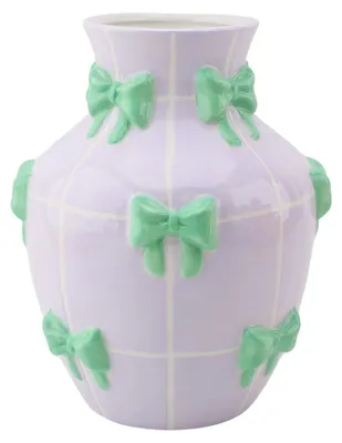 Produktbild von Vase - Flower Vase Ribbons - Lilac/Mint - 14x14x19cm