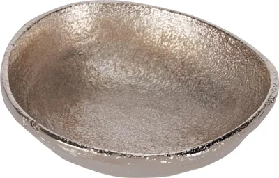 Image de Bol en aluminium argenté, design ovale (8x7,5x2,5 cm)