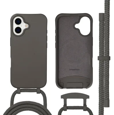 Imagen del producto de Cubierta trasera de color con cordón desmontable con MagSafe para Apple iPhone 17 - Black Coffee