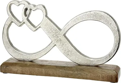 Imagen del producto de Relieve decorativo de estilo Gilde, diseño de infinito, motivo de corazón, aluminio, madera de mango, color plateado, unidad de venta: 6.Altura: 16.00 cmAncho: 25.50 cmProfundidad: 5.00 cm48510