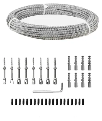 Produktbild von Drahtseilset, 316 Edelstahl, 1600 lb Bruchfestigkeit, 40 ft