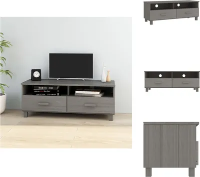 Produktbild von vidaXL TV-Schrank HAMAR Hellgrau 106x40x40 cm Massivholz Kiefer -  TV-Möbel