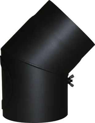 Produktbild von Ofenknie Ø150mm Bogen 45° mit Tür Senotherm schwarz