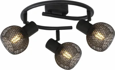 Image de Spot de plafond Loretto noir 3xE14x40W en métal, dimensions : 17x26x26 cm, IP20, Reality