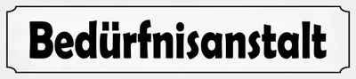 Produktbild von vianmo Blechschild 46x10 cm Bedürfnisanstalt