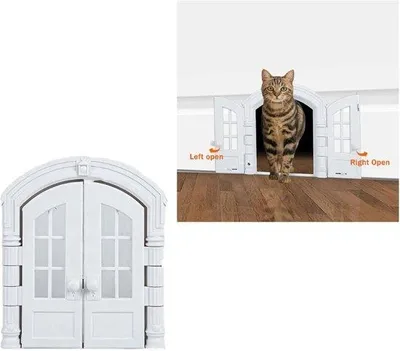 Produktbild von Famanu Haustierklappe für Katzen – Geräuschloses Katzenklappensystem für alle Türen – Ideal für kleine Hunde und Katzen – Einfache Installation
