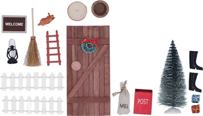 Produktbild von 1/12 1/6 Weihnachtsfeen-Türbausatz, handgefertigt, exquisit, niedlich, bunt, Miniatur-Puppenhaus aus Holz