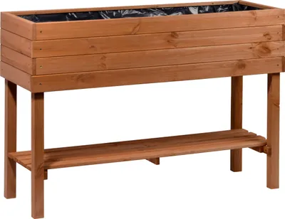 Produktbild von Hochbeet auf Stelzen dobar inkl. Ablage 117 x 40 x 80 cm braun