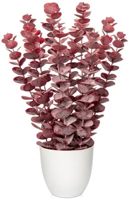 Image de Plante artificielle d'eucalyptus rouge, 40 cm, blanche