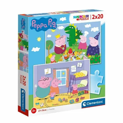 Obrázok produktu pre Clementoni - Ukadanka Peppa Pig 2x20 elementw - Oryginalny produkt edukacyjny