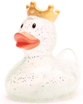 Produktbild von Badeente Glitzer König blau Vinyl 10 cm