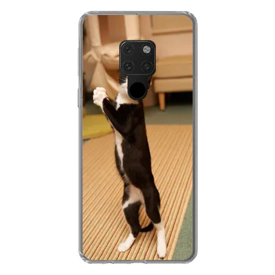 Produktbild von MuchoWow® Handyhülle Schutzhülle Hülle für Huawei P40 Lite Katze - Wohnzimmer - Schwarz Silikon Softcase Handy Hülle - Handy