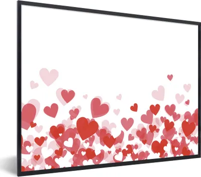 Produktbild von MuchoWow® Gerahmtes Poster Eine Illustration eines Herzensregens 80x60 cm - Poster mit Schwarzem Bilderrahmen Wandposter Rahmen Foto Bilder - Schwarzem - Mit Gestell
