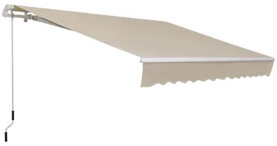 Produktbild von Gelenkarmmarkise 3,95 x 3 m Beige, Terrassenmarkise Balkonmarkise mit Kurbel, verstellbar, Polyester Sonnenschutz | 395 x 300 cm | 29 kg