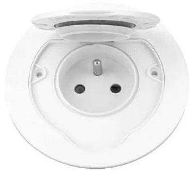 Immagine prodotto di Presa da incasso con coperchio, a chiusura ermetica ORNO OR-GM-9030/W, acciaio inossidabile IP55, bianco