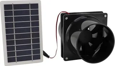 Produktbild von Verbesserter Solarlüfterset, 10W 12 V, angetriebener Extraktorventilator, Doppel -Kit, wasserdichtes Gewächshaus oder