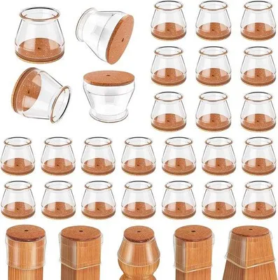 Produktbild von Famanu Stuhlbeinschutz - Filz Möbelgleiter - Bodenschutz - Transparent - 24 Stück