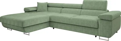Produktbild von MIRJAN24 Ecksofa Torezio Mini Cord, Stilvoll Eckcouch mit Bettkasten und Schlaffunktion, Einstellbare Kopfstützen, 280x170x70-90 cm (Farbe: Poso 47, Seite: Links)