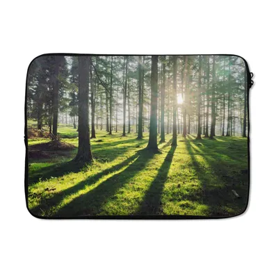 Produktbild von MuchoWow® Laptop Hülle 14 ZollBäume - Natur - Wald Laptoptasche - Laptoptasche - Stoßsicher - Schutzhaube